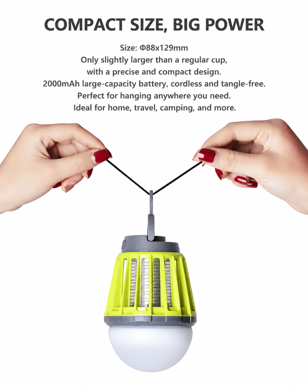 2000mAh Rechargeable Mosquito Killer Lamp Camping Lantern with UV Light