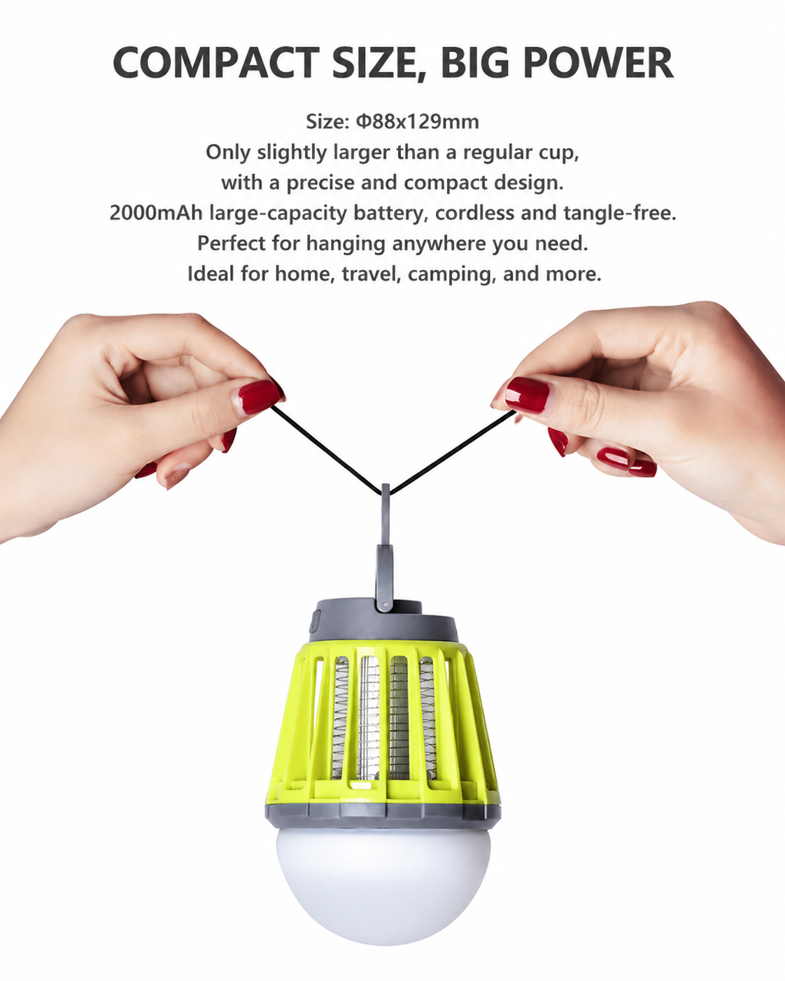 2000mAh Rechargeable Mosquito Killer Lamp Camping Lantern with UV Light