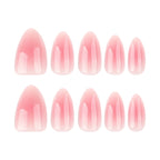 Blush Pink Aura Jelly Medium Almond Press-On Nails, 24 Pcs + Glue