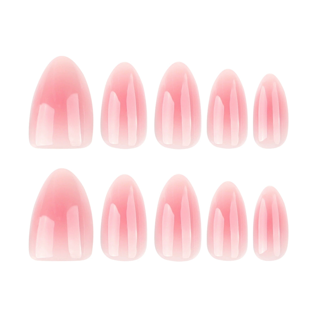 Blush Pink Aura Jelly Medium Almond Press-On Nails, 24 Pcs + Glue