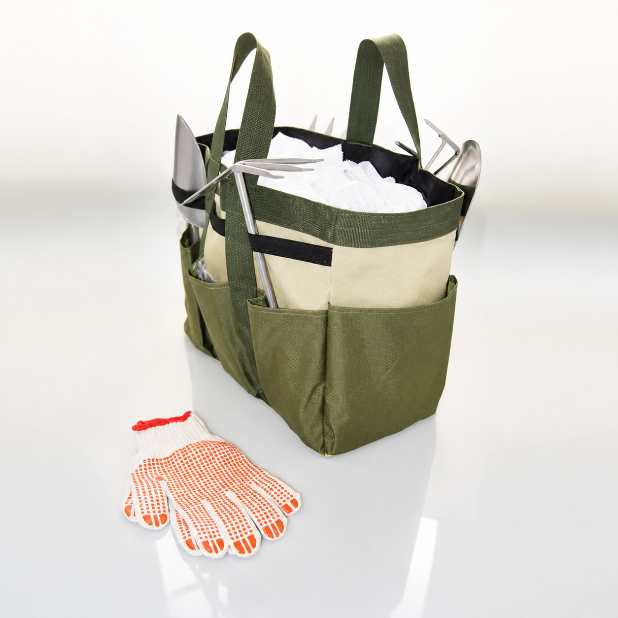 Garden Tool Organizer Tote Bag with Multiple Pockets