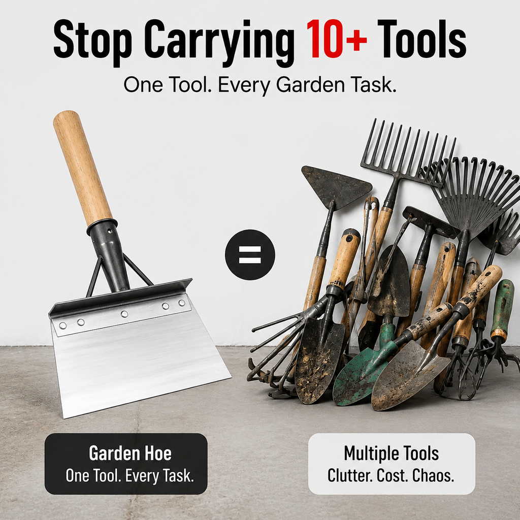 Stainless Steel Garden Hoe Scraper for Weeds Moss and Soil