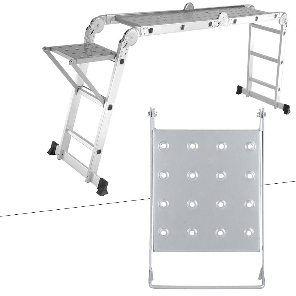 Foldable Ladder Work Platform Aluminum Step Ladder Shelf