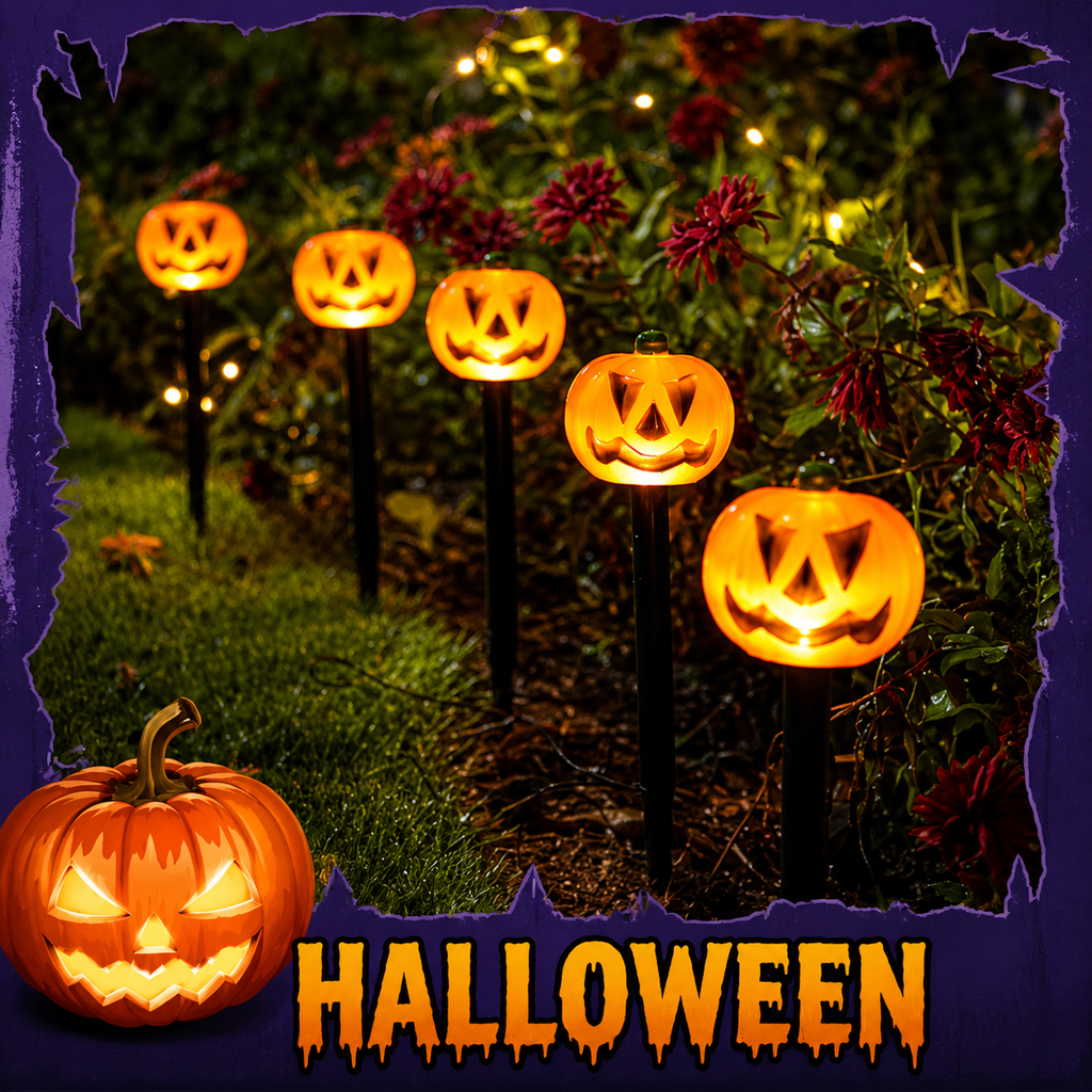 Solar Halloween Pumpkin and Ghost Lights for Outdoor Yard Decorations