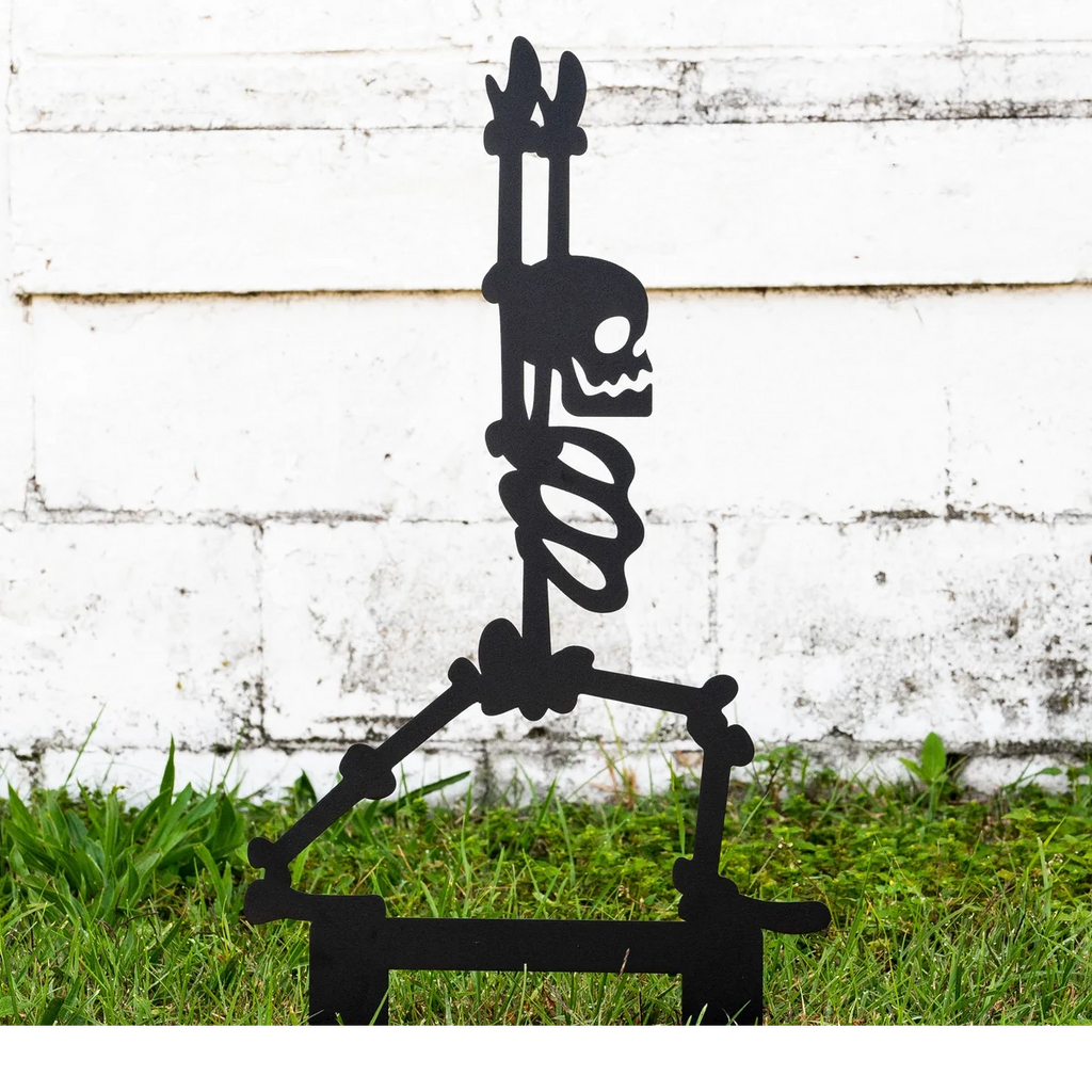 6-Piece Halloween Skeleton Yard Stakes Set - Outdoor Lawn Decorations