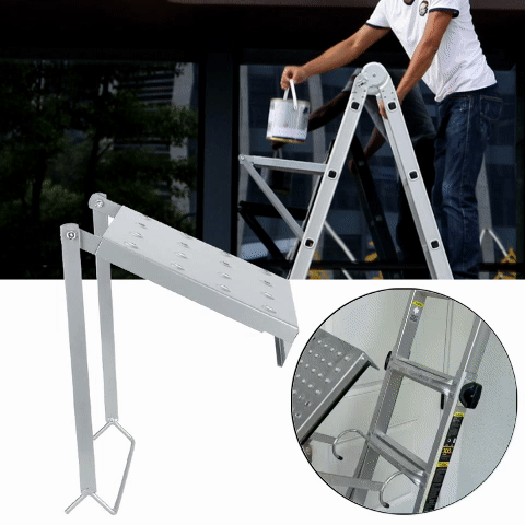 Foldable Ladder Work Platform Aluminum Step Ladder Shelf
