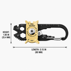 20-in-1 EDC pocket multi tool dimensions showing compact keychain tool size and portable design