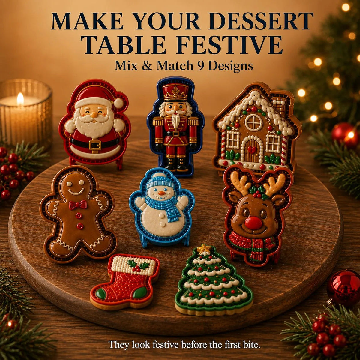 9-Design Christmas Mini Pie Mold Collection