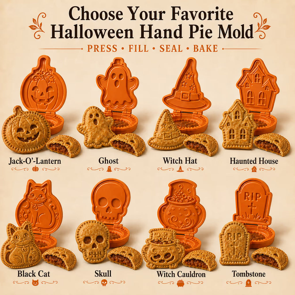 8-Design Halloween Hand Pie Mold Collection