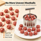 Stainless Steel 6-Hole Meatball Maker, Quick DIY Tool for Meat Balls, Fish Balls, Veggie Balls & Ice Cream