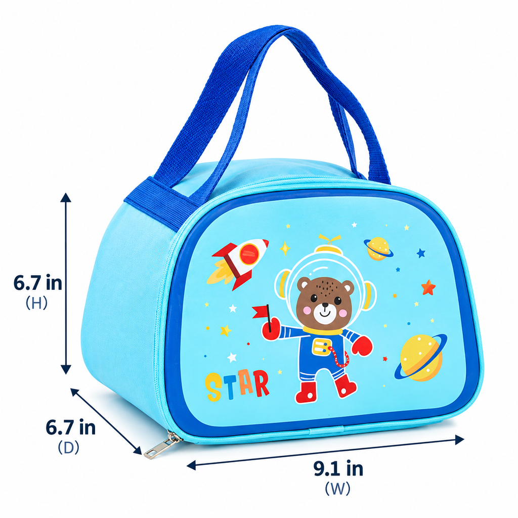 Kids Insulated Lunch Bag with Cartoon Design for School & Picnics