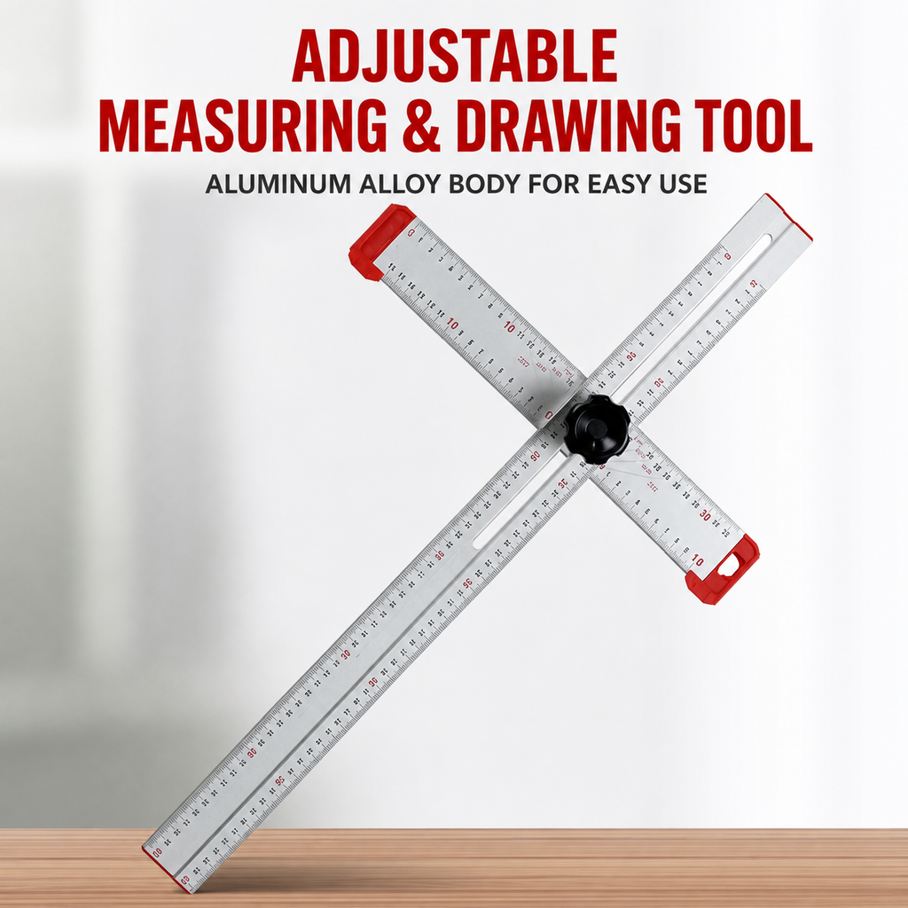 Adjustable Woodworking Measuring Tool, Angle Finder & Marking Ruler