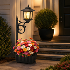 2 in 1 Solar Planter Lamp Post Waterproof Garden Patio Light