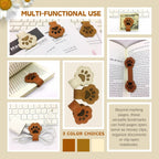 3 Pack Leather Magnetic Bookmark Clips Cat and Dog Paw Design
