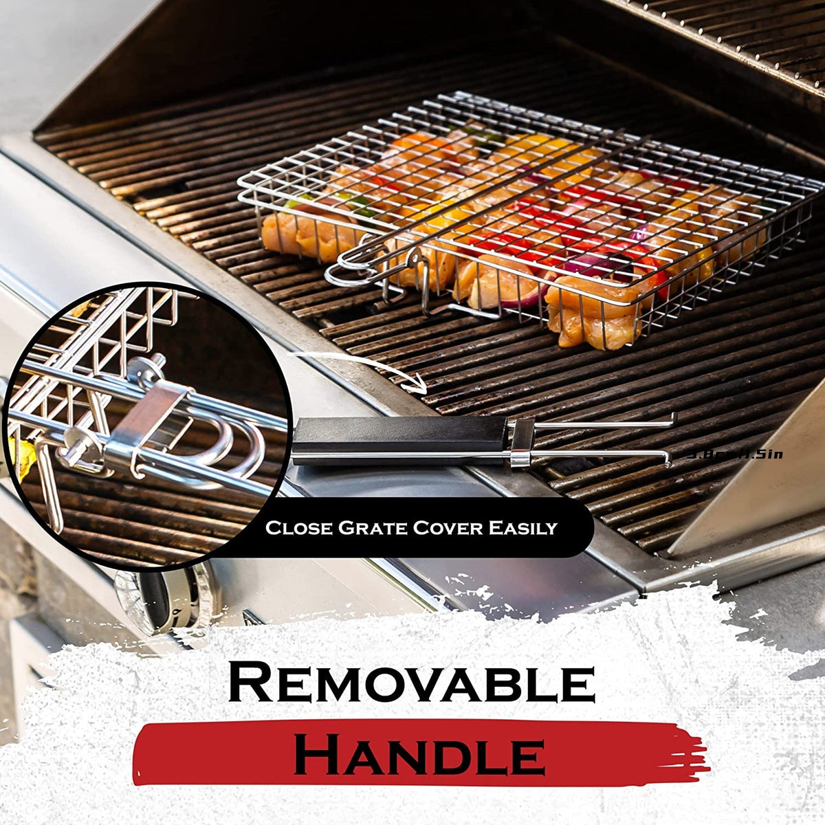Stainless Steel BBQ Grill Basket with Locking Handle