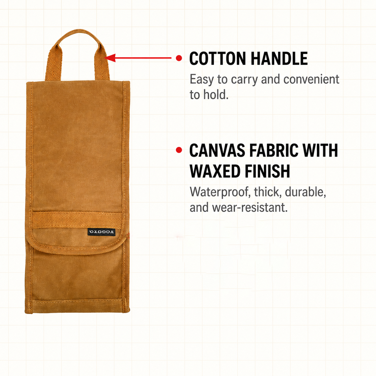 Waxed Canvas Tool Roll Bag for Wrenches and Hand Tools