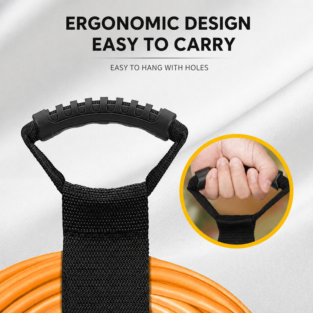 3 Pack Nylon Storage Straps with Handle, Garden Hose & Cord Organizer