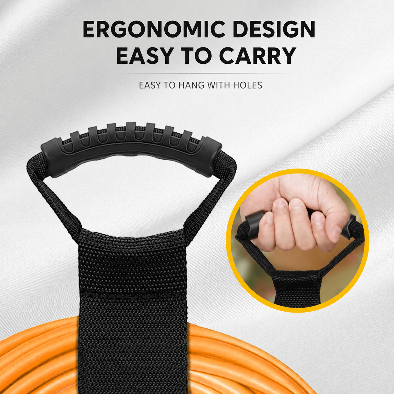 3 Pack Nylon Storage Straps with Handle, Garden Hose & Cord Organizer