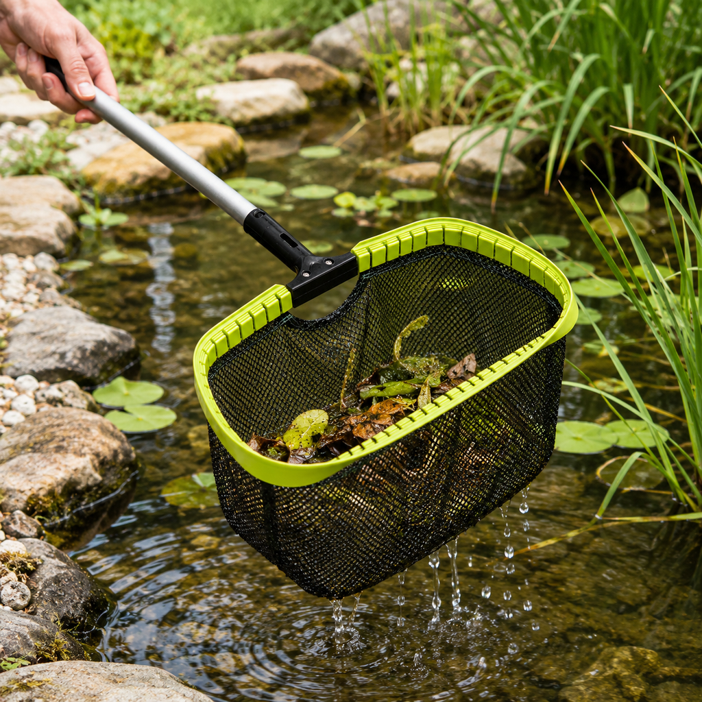 20-Inch Pool Leaf Rake with Large Mesh Bag
