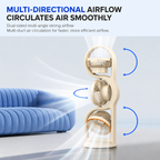 Portable Three Head Fan USB Rechargeable 5 Speed Cooling Fan