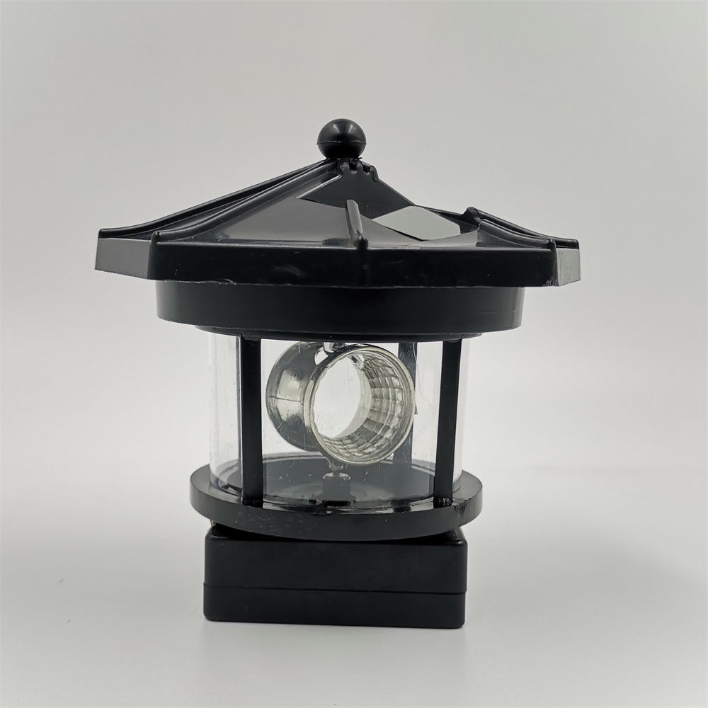 Solar Powered Rotating Lighthouse LED Garden Light Waterproof Outdoor Decor
