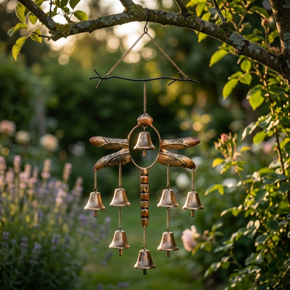 Dragonfly Bells Wind Chime for Garden and Outdoor Decor