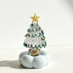 Handmade Jingdezhen Glazed Christmas Tree Decoration with Rotating Design