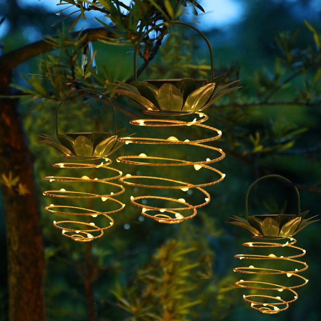 Solar Pineapple Hanging Lantern, Warm White LED Outdoor Garden Light