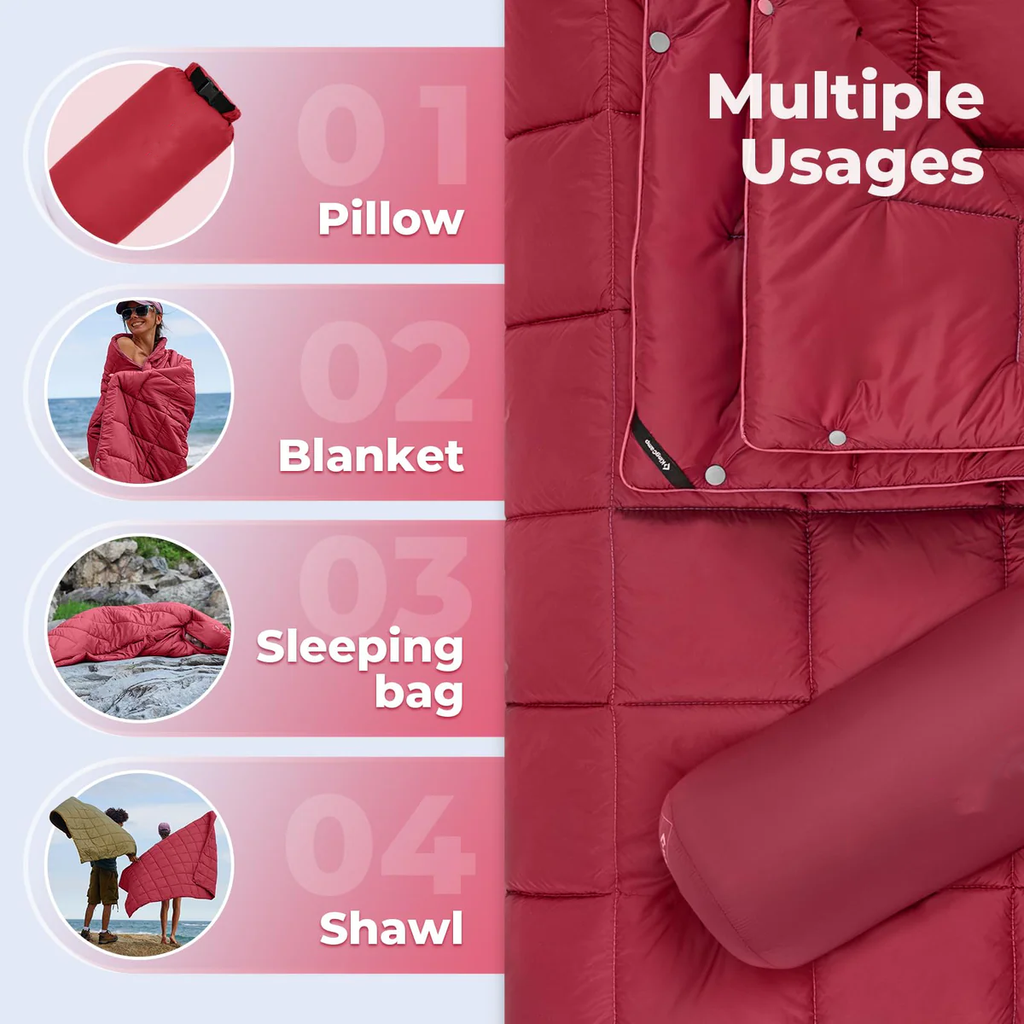 3-in-1 Multi-Functional Camping Blanket – Lightweight Portable Outdoor Blanket