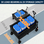 Heavy Duty Foldable Wagon Cart 360LBS for Beach, Garden & Camping