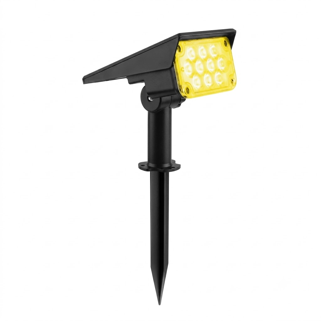 Flood Spike Light Adjustable Solar Spotlight with Cool White & Warm White Modes