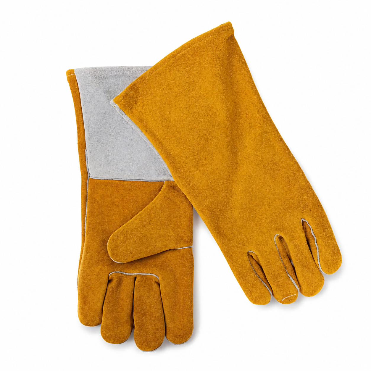 Leather BBQ Gloves Heat Resistant Cowhide Grill Gloves