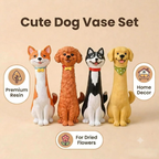 Dog Shaped Vase – Cute Resin Flower Vase for Home Decor
