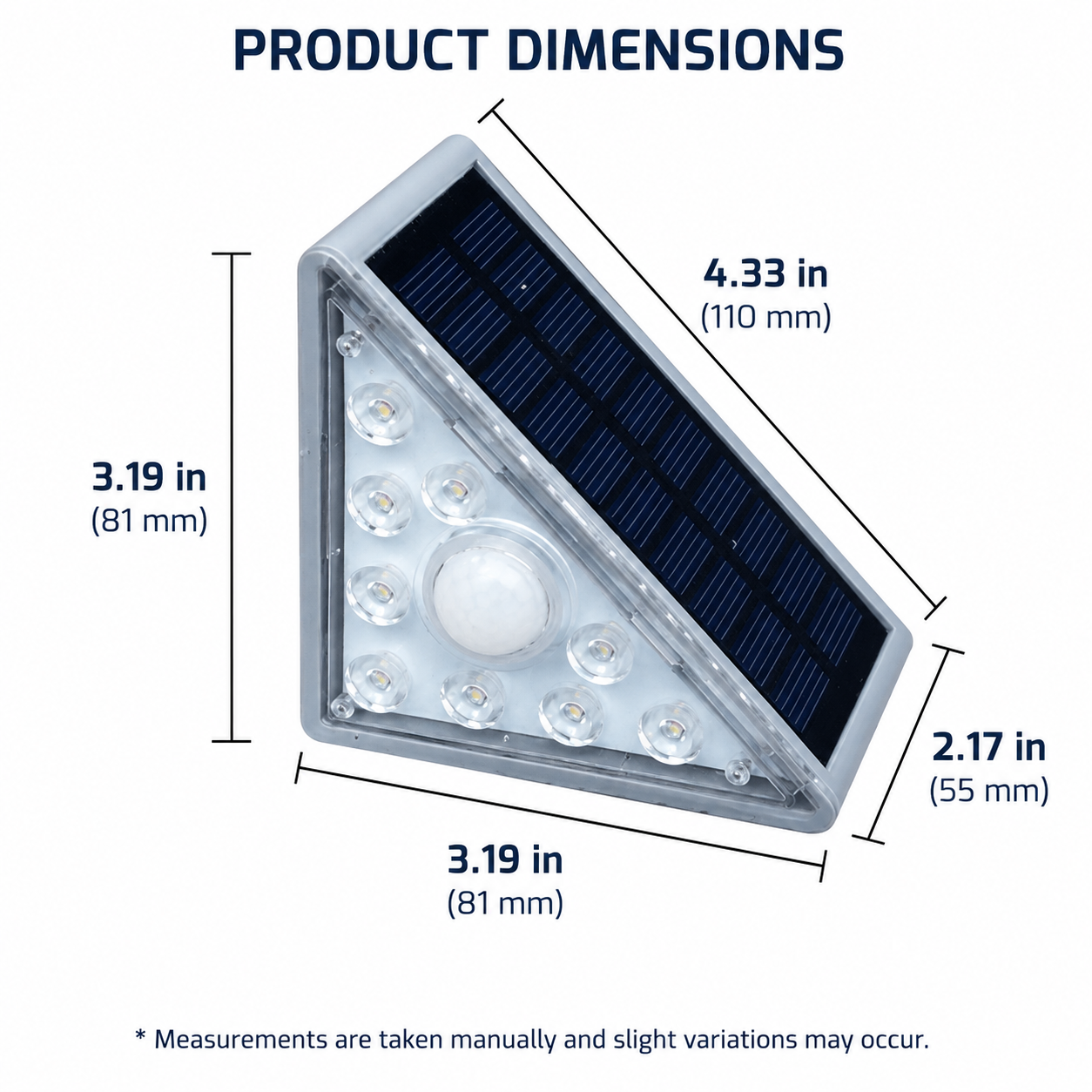 Triangle Solar LED Step Lights, Waterproof Outdoor Stair Lights