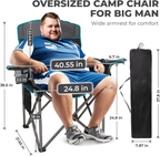 Oversized Outdoor Camping Chair – Heavy Duty 550lb Capacity with Lumbar Support