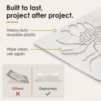 6-Piece Flower Stencil Set, Reusable Floral Templates for Garden Painting