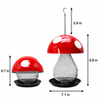 Hanging Mushroom Bird Feeder for Outdoor Garden and Backyard Use