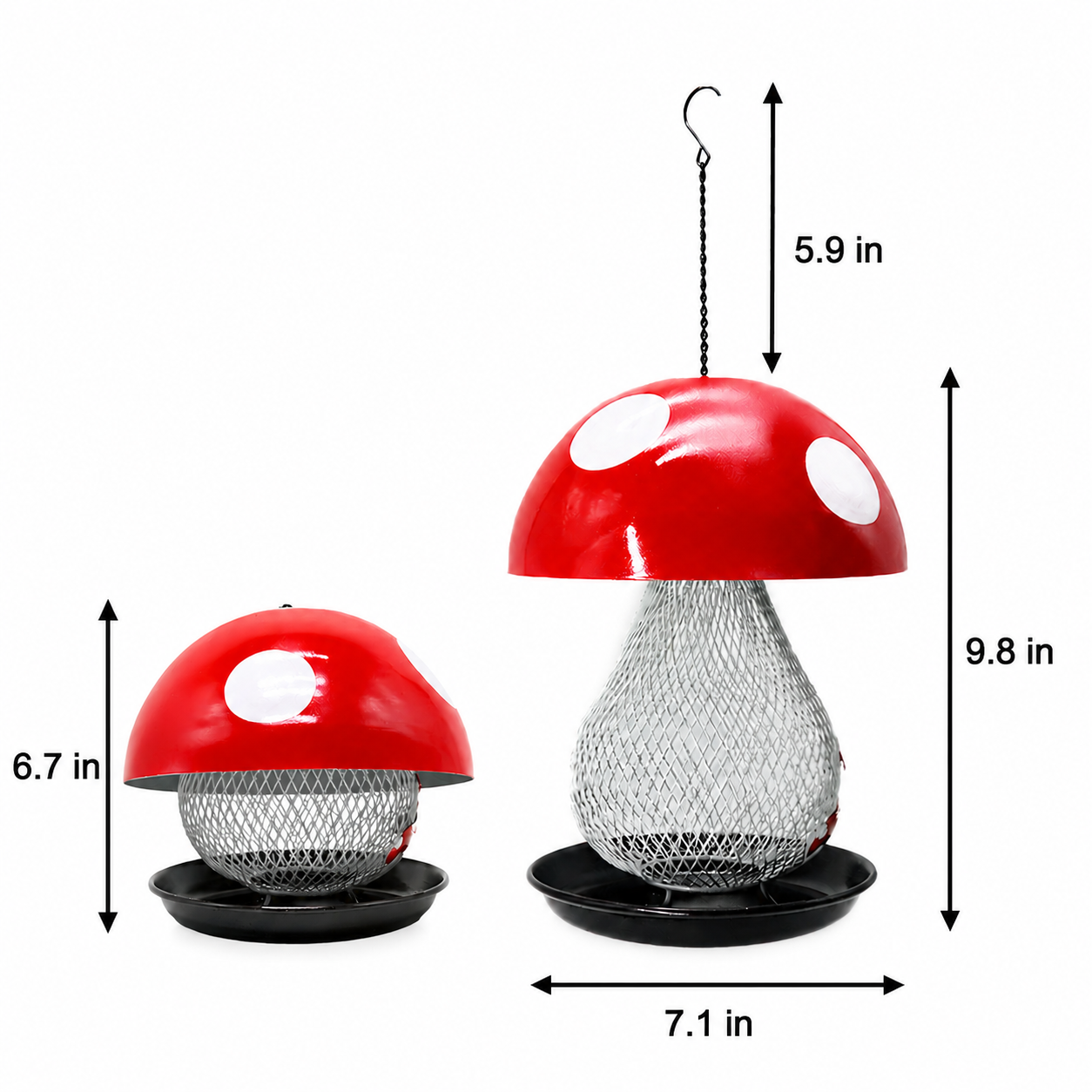 Hanging Mushroom Bird Feeder for Outdoor Garden and Backyard Use