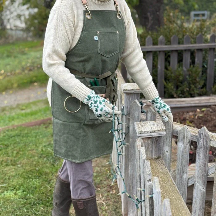 Gardening Apron - Waxed Canvas Apron with Pockets