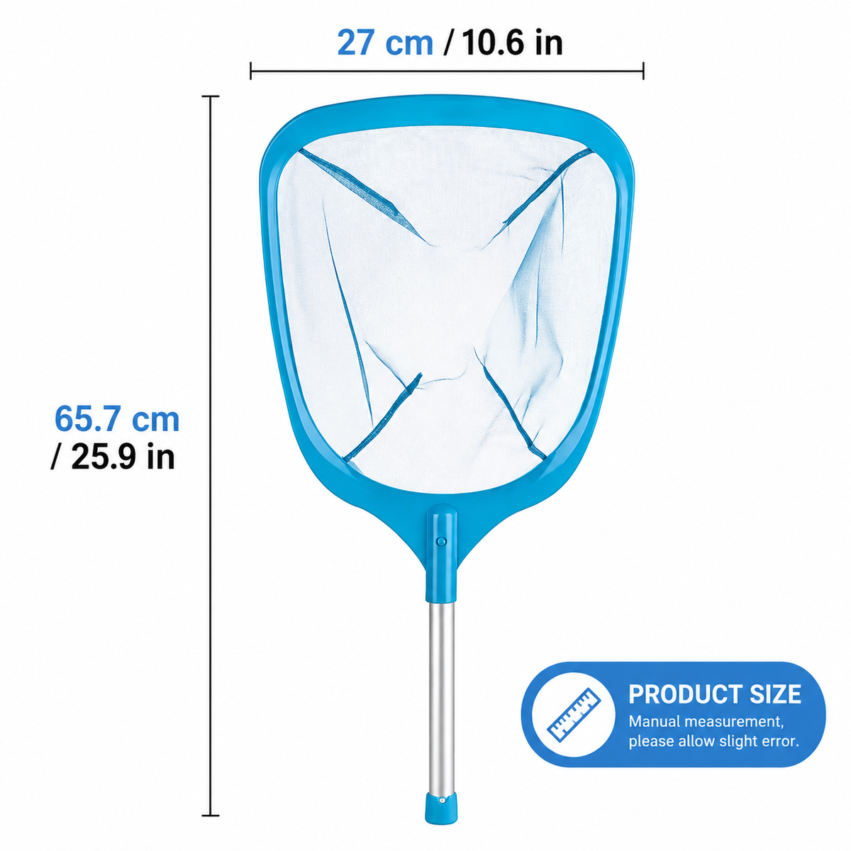 Pool Skimmer Net with Pole – Fine Mesh Leaf & Debris Scoop