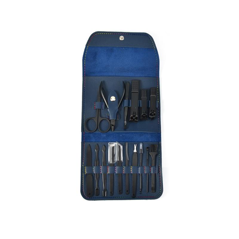 16 Piece Stainless Steel Nail Care Set with PU Leather Case