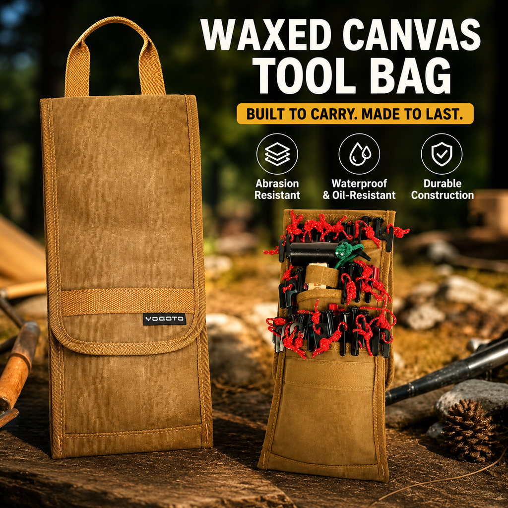 Waxed Canvas Tool Roll Bag for Wrenches and Hand Tools