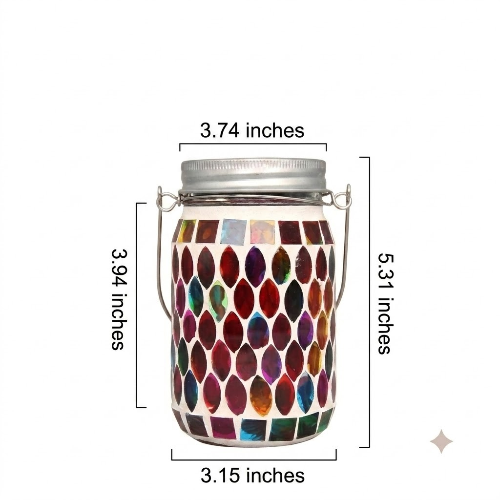 Solar Stained Glass Garden Light, Colorful Mosaic Outdoor Landscape Lamp
