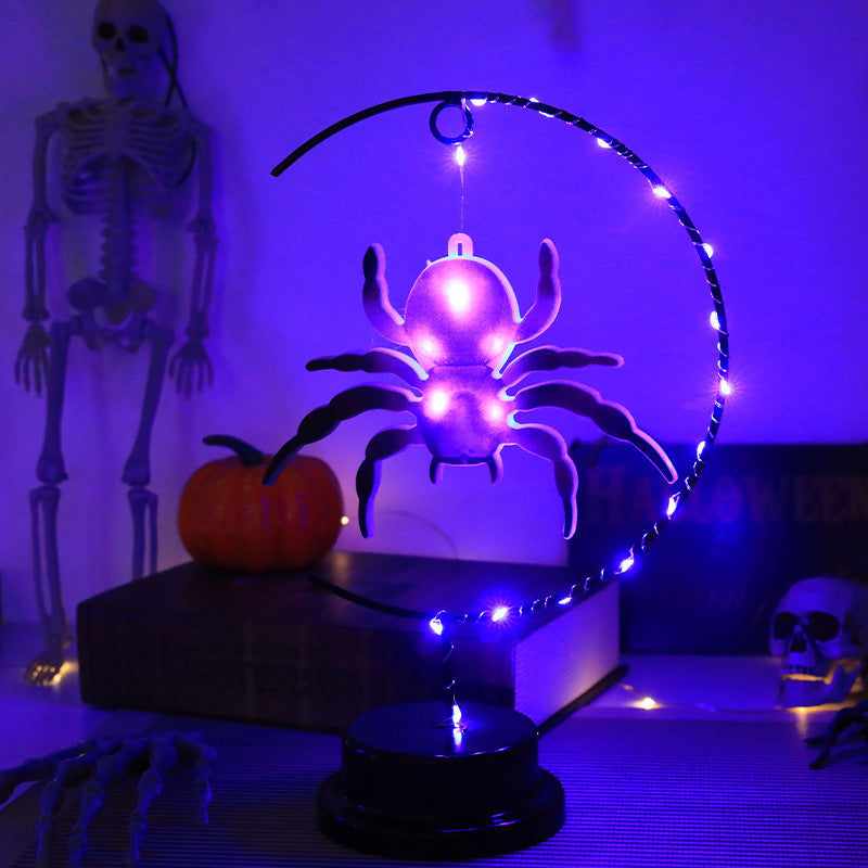 Halloween LED Night Light, Witch Spider Bat Decorative Light