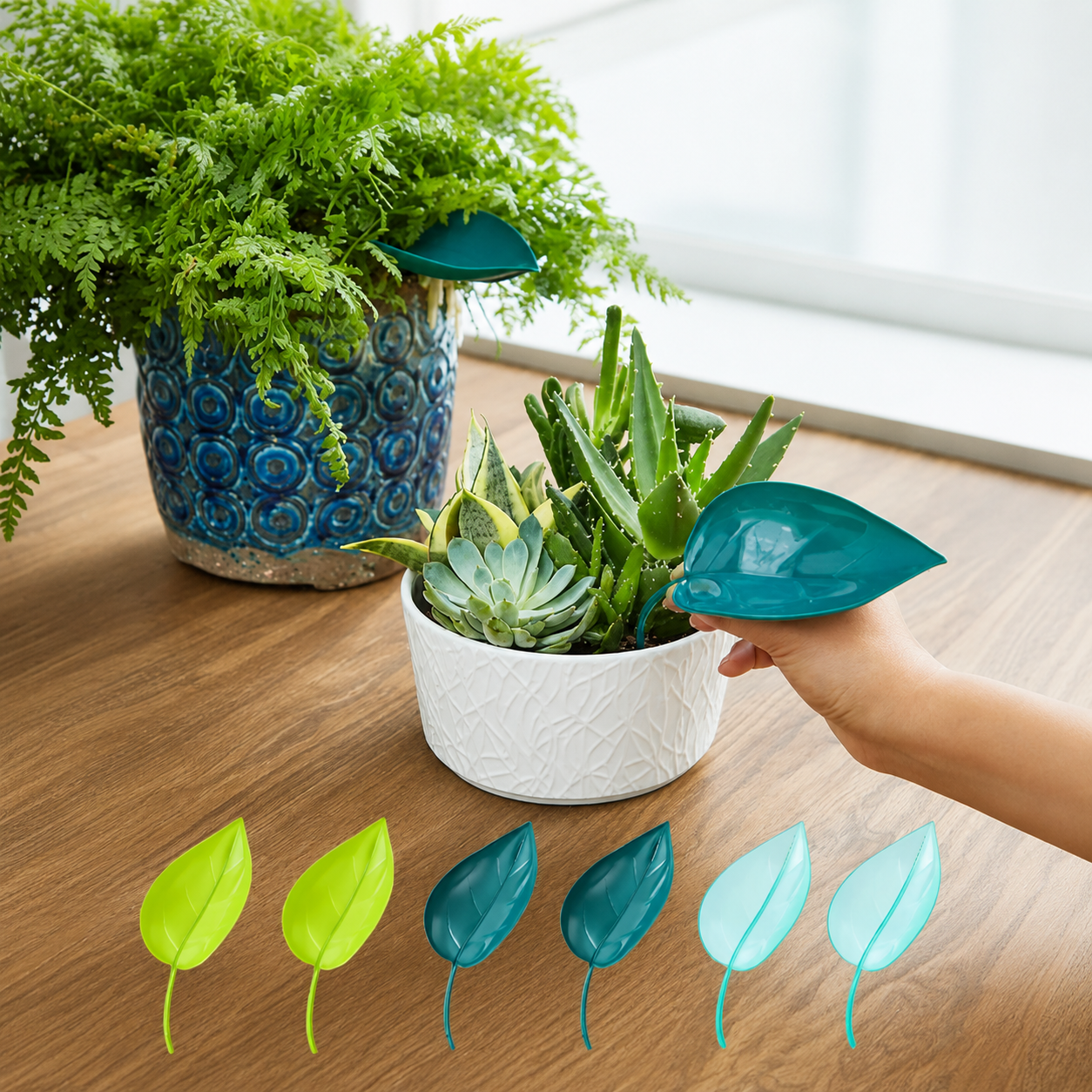 Leaf Plant Watering Funnels Set For Indoor And Outdoor Plant Care