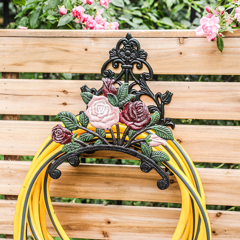 Decorative Cast Iron Garden Hose Holder Wall Mounted Outdoor