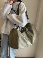 Canvas Travel Duffle Bag with Dry Wet Separation and Adjustable Shoulder Strap