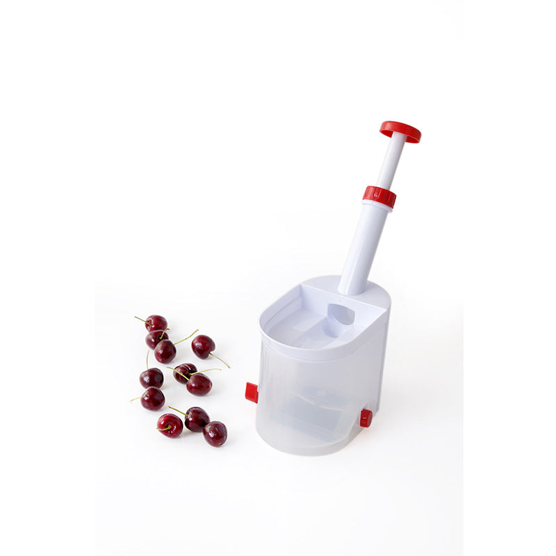 Cherry Pitter Tool with Stainless Steel Pin and Pit Collection Container