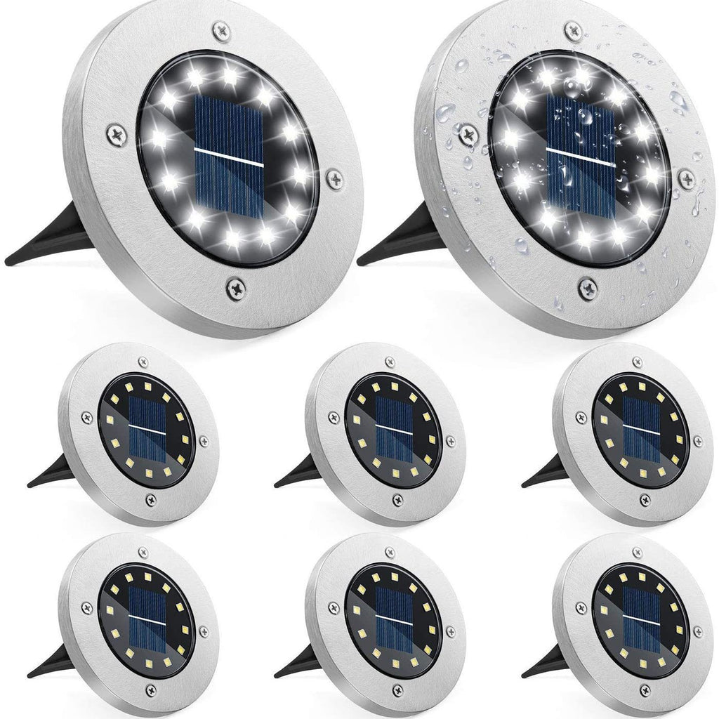 4 Pack Solar Ground Lights – 8 LED Waterproof Outdoor Solar Pathway & Garden Lights