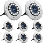 4 Pack Solar Ground Lights – 8 LED Waterproof Outdoor Solar Pathway & Garden Lights